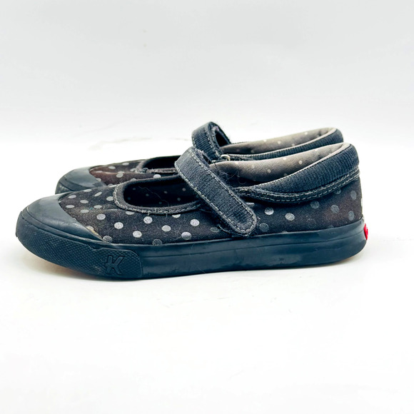See Kai Run Girls 12.5c Brlack Canvas Polka Dot Mary Jane Little Kid Sneakers - Picture 5 of 10